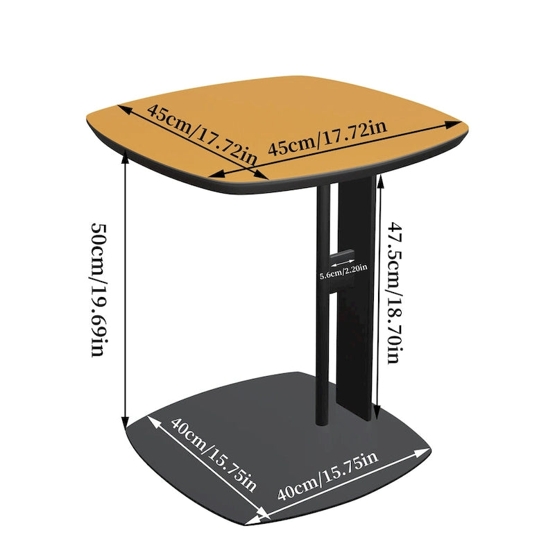 Table Basse Carrée Moderne avec Tiroirs, Table d'Appoint Blanche Style Mecha