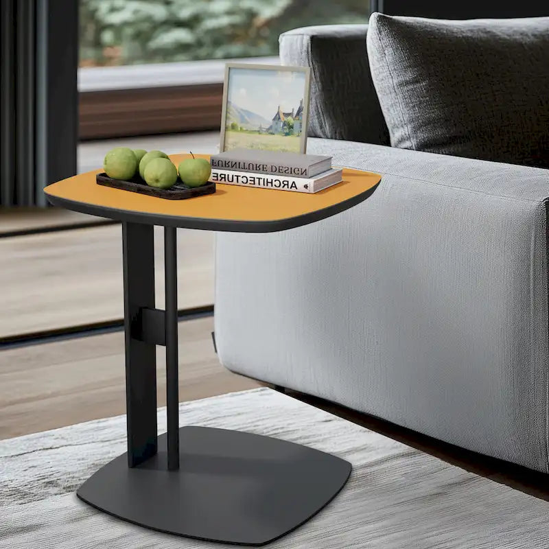 Table Basse Carrée Moderne avec Tiroirs, Table d'Appoint Blanche Style Mecha