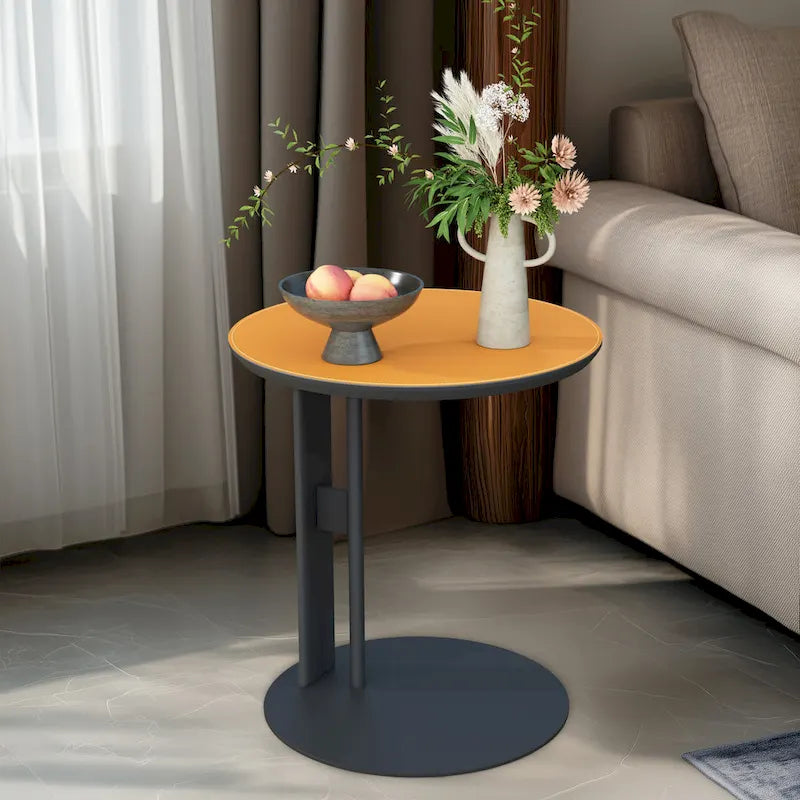 Table Basse Carrée Moderne avec Tiroirs, Table d'Appoint Blanche Style Mecha