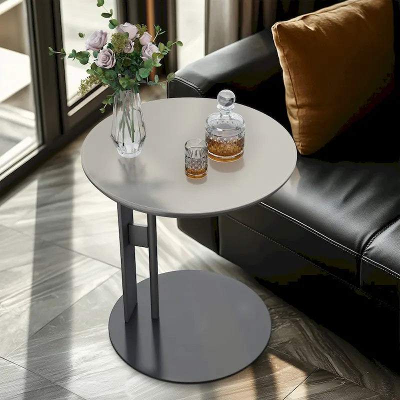 Table Basse Carrée Moderne avec Tiroirs, Table d'Appoint Blanche Style Mecha