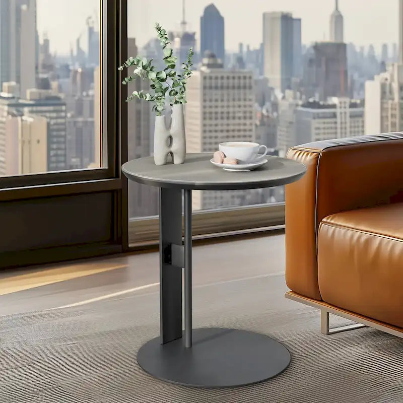 Table Basse Carrée Moderne avec Tiroirs, Table d'Appoint Blanche Style Mecha