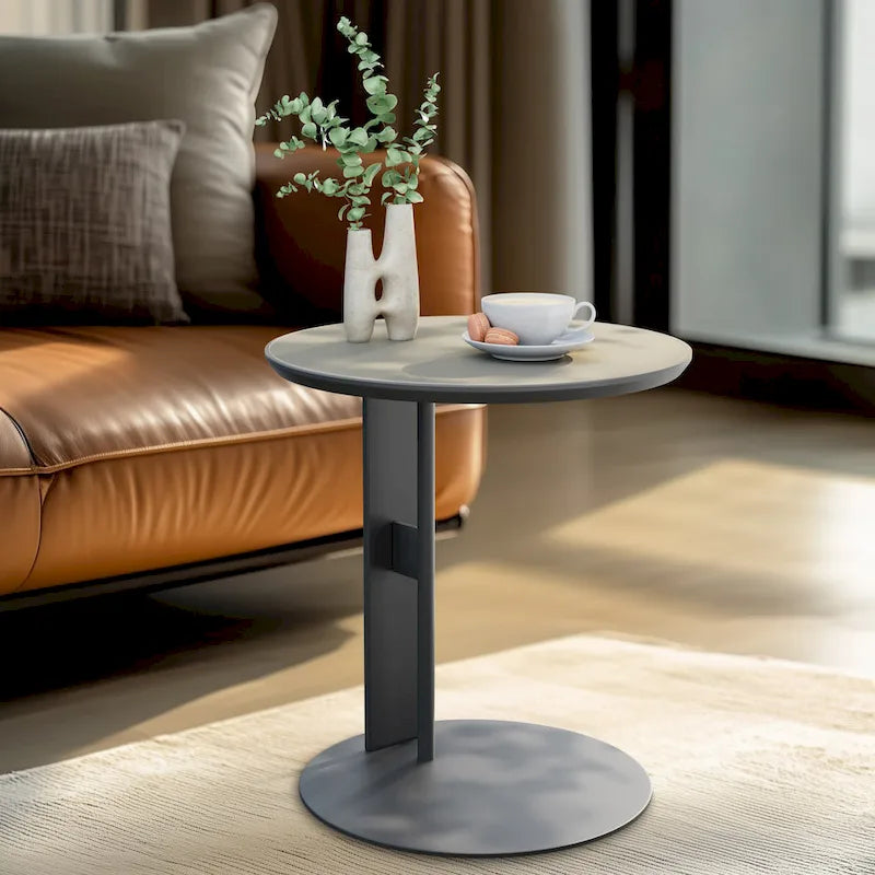 Table Basse Carrée Moderne avec Tiroirs, Table d'Appoint Blanche Style Mecha