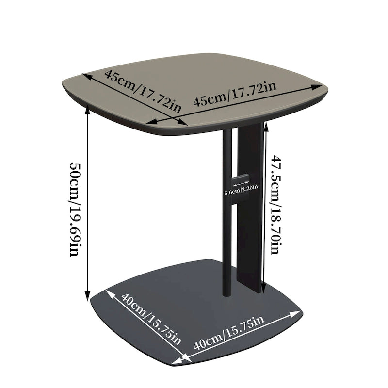 Table Basse Carrée Moderne avec Tiroirs, Table d'Appoint Blanche Style Mecha
