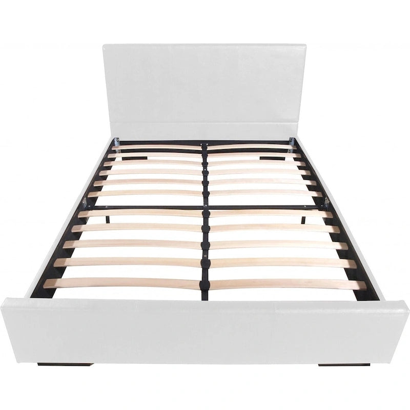 Cadre de lit King en similicuir blanc