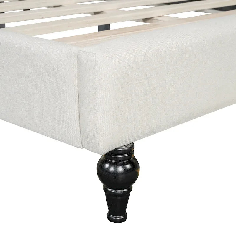 Canapé-lit d'angle avec pieds en bois