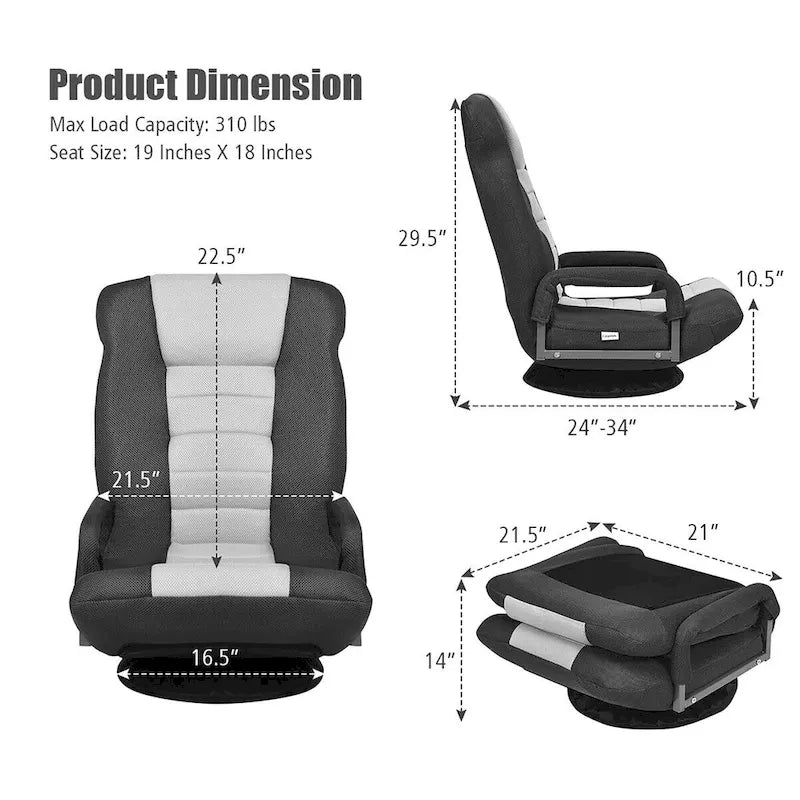 Fauteuil de jeu au sol pivotant à 360 degrés