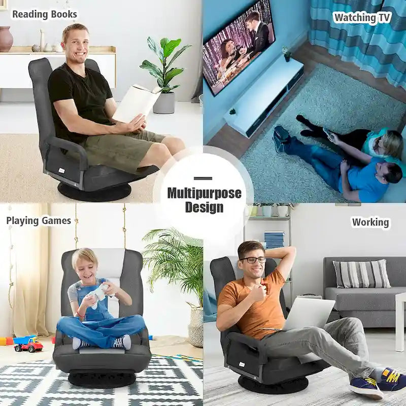 Fauteuil de jeu au sol pivotant à 360 degrés