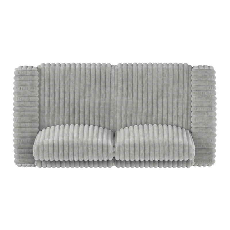 Causeuse rembourrée en tissu pelucheux et duvet