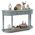 Longue table console avec 2 tiroirs et étagère ouverte style rétro