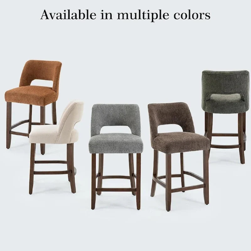 Tabourets de bar en bois avec repose-pieds