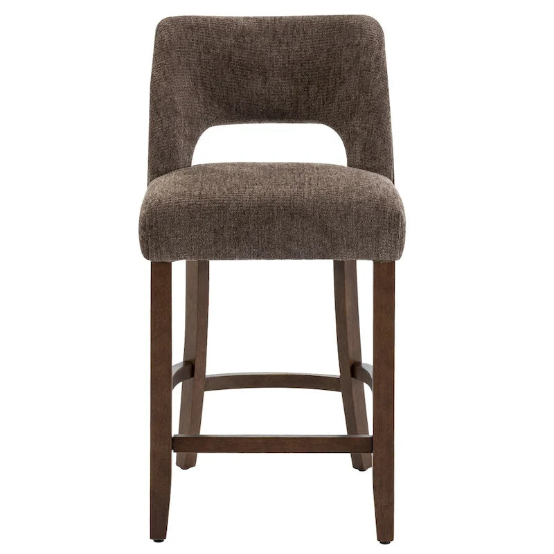 Tabourets de bar en bois avec repose-pieds