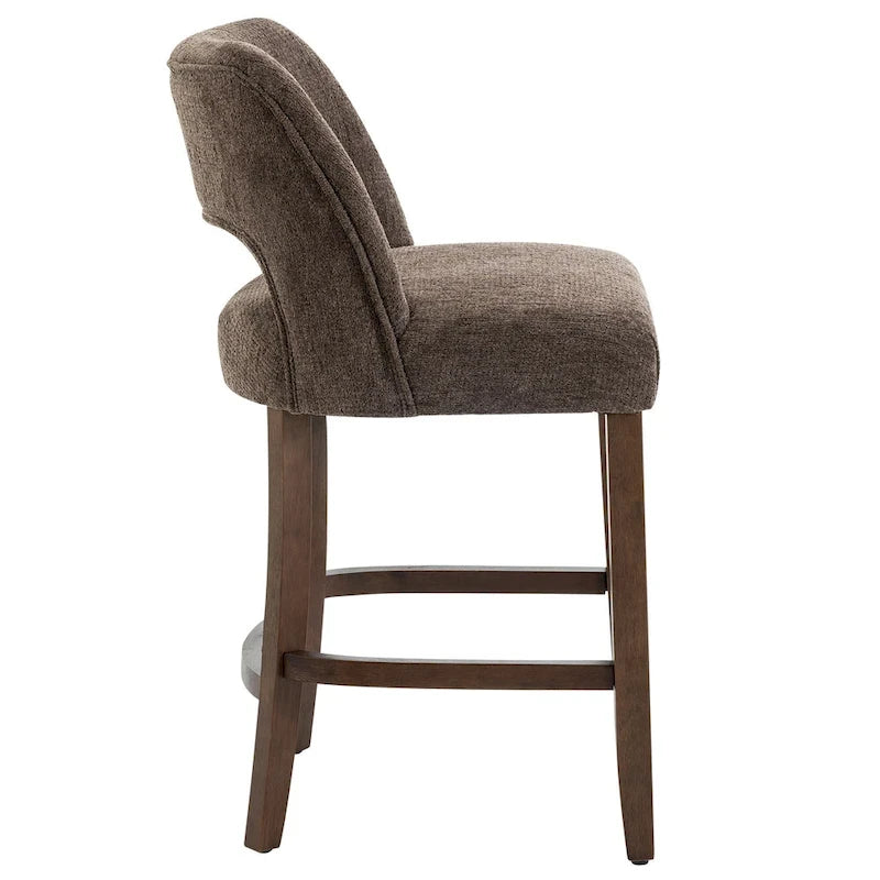 Tabourets de bar en bois avec repose-pieds