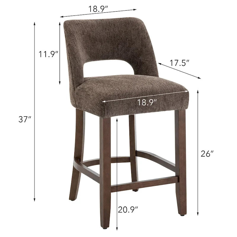 Tabourets de bar en bois avec repose-pieds