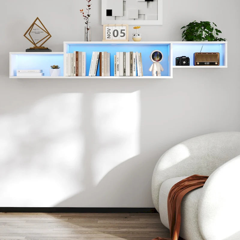 Meuble TV mural flottant moderne pour home cinéma