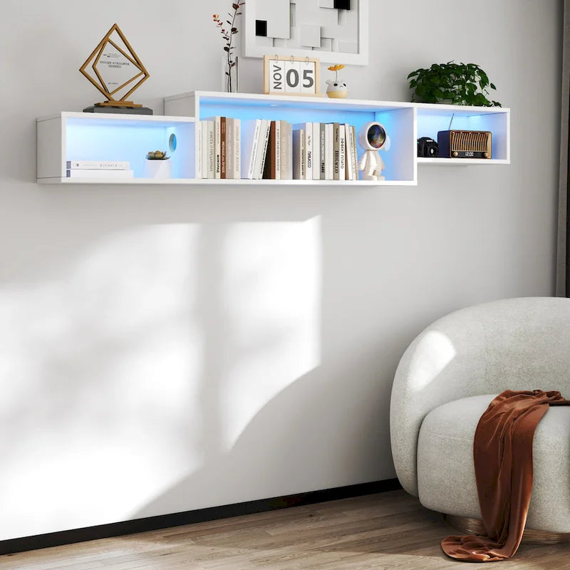 Meuble TV mural flottant moderne pour home cinéma