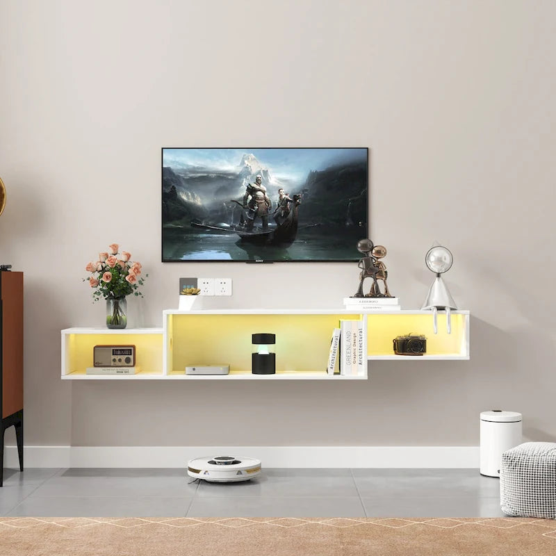 Meuble TV mural flottant moderne pour home cinéma