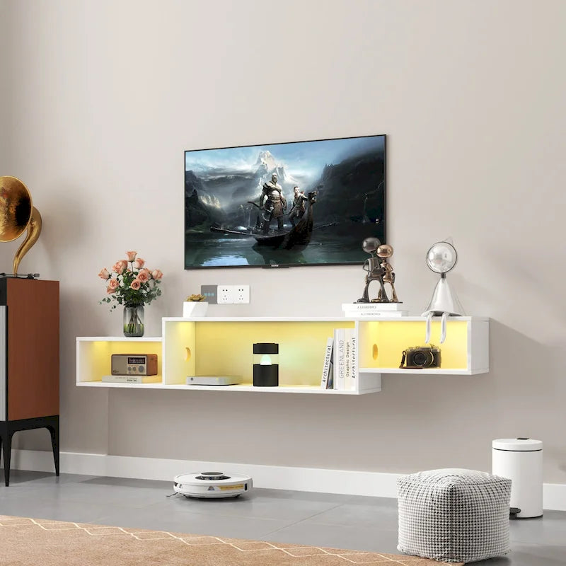 Meuble TV mural flottant moderne pour home cinéma
