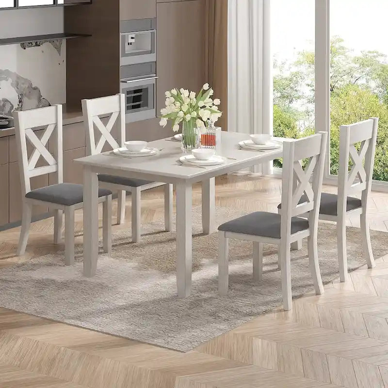 Table à manger rectangulaire moderne en bois massif