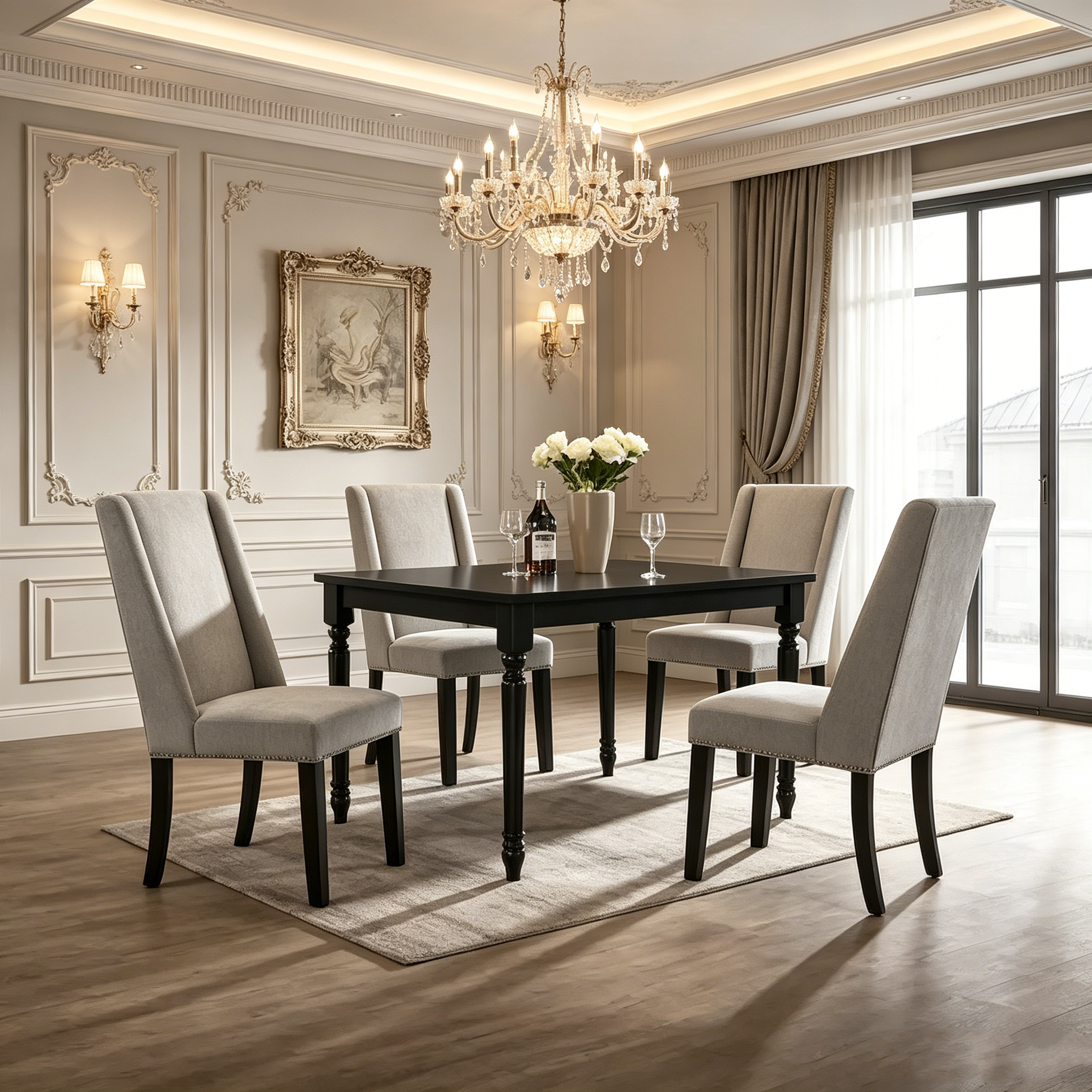 Chaise de salle à manger capitonnée