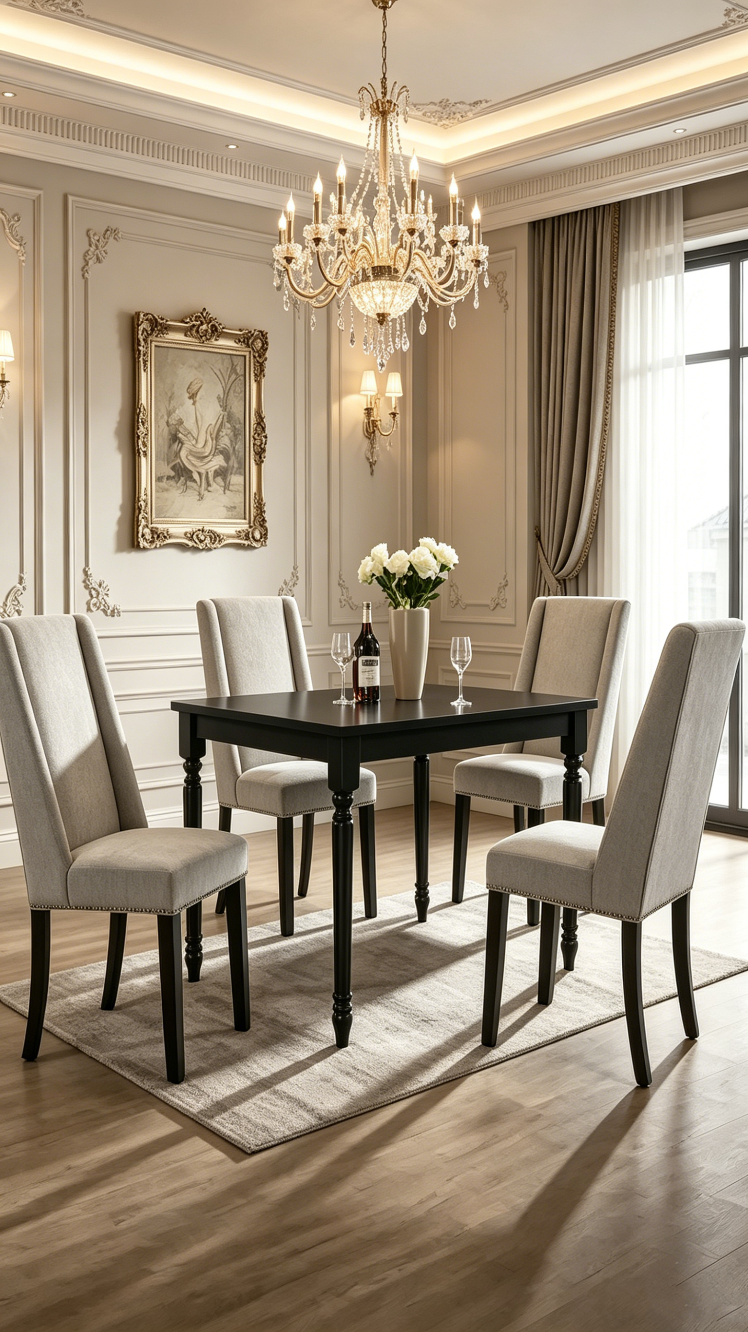 Chaise de salle à manger capitonnée
