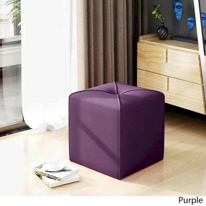 Ottoman carré en tissu