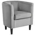 Fauteuil club moderne en forme de tonneau en velours rembourré
