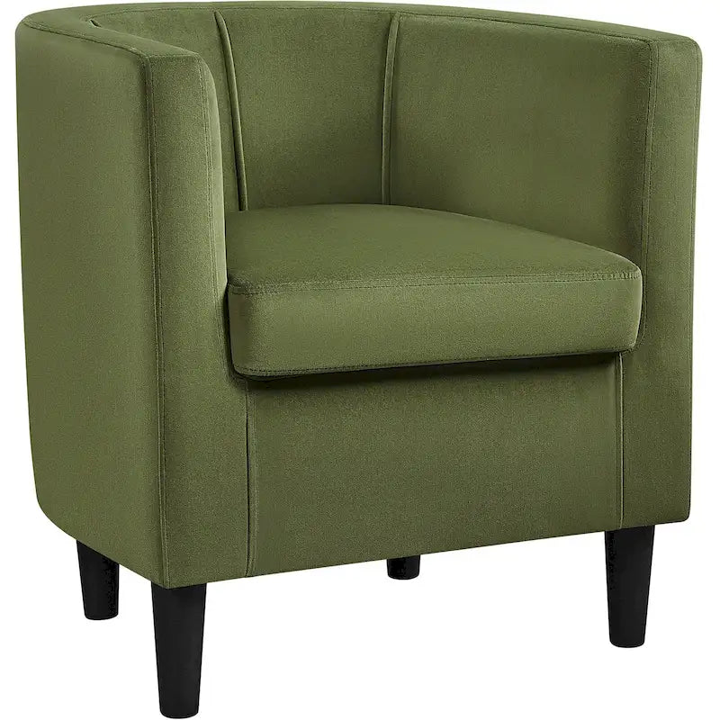 Fauteuil club moderne en forme de tonneau en velours rembourré