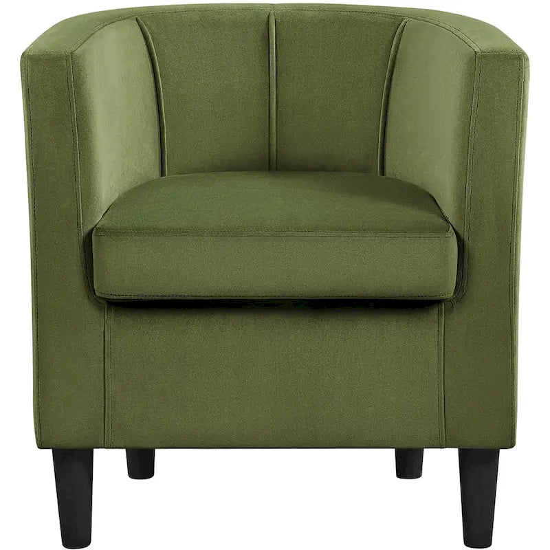 Fauteuil club moderne en forme de tonneau en velours rembourré