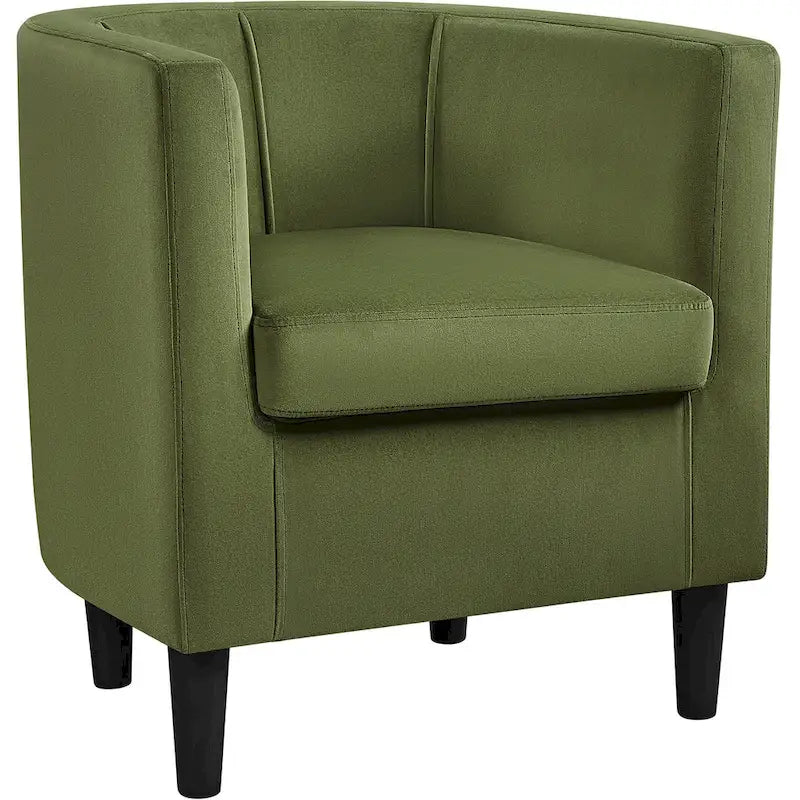 Fauteuil club moderne en forme de tonneau en velours rembourré