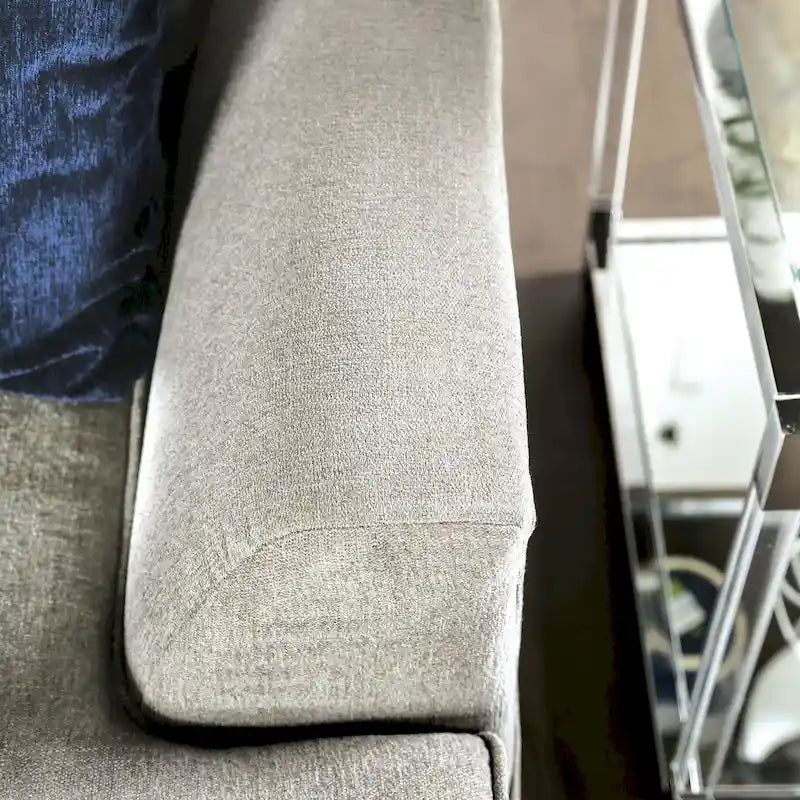 Canapé d'angle en chenille de style transitionnel avec accoudoirs évasés