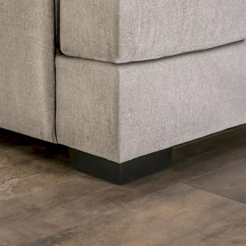 Canapé d'angle en chenille de style transitionnel avec accoudoirs évasés