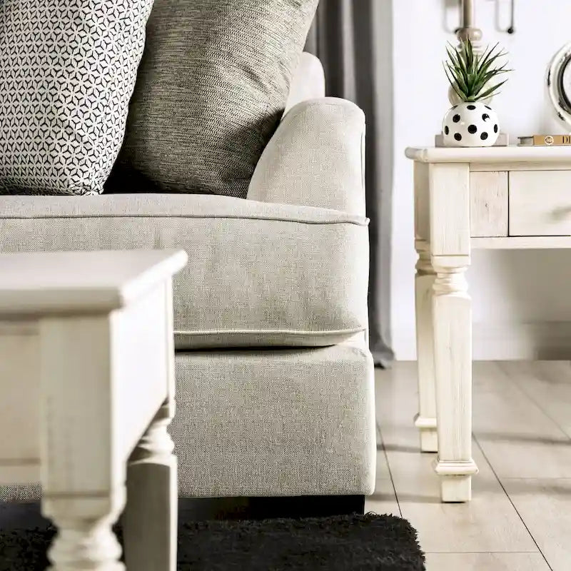 Canapé d'angle en chenille de style transitionnel avec accoudoirs évasés