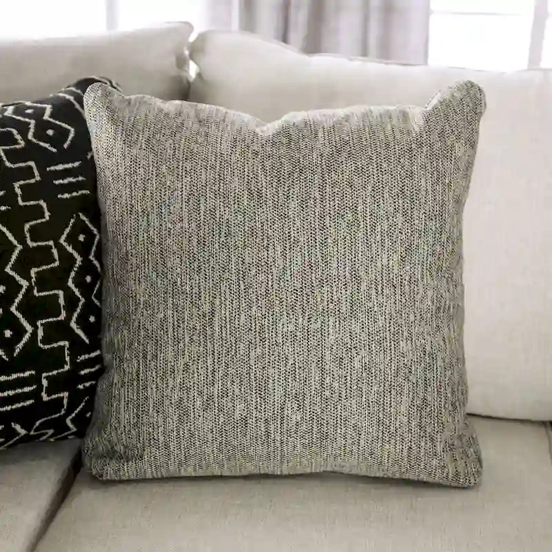 Canapé d'angle en chenille de style transitionnel avec accoudoirs évasés