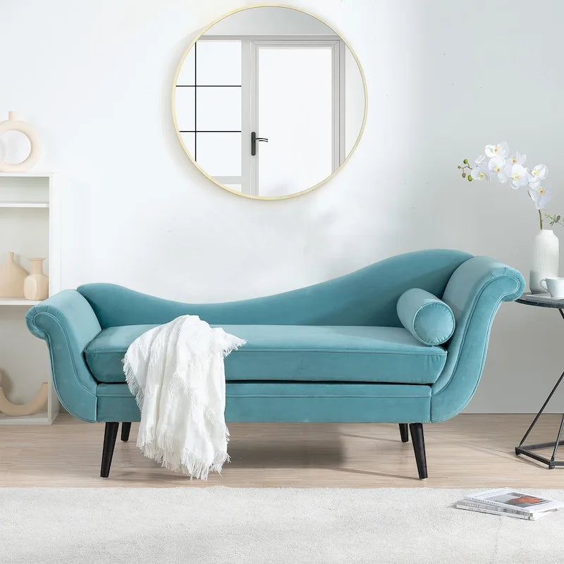 Chaise longue à accoudoir en volute