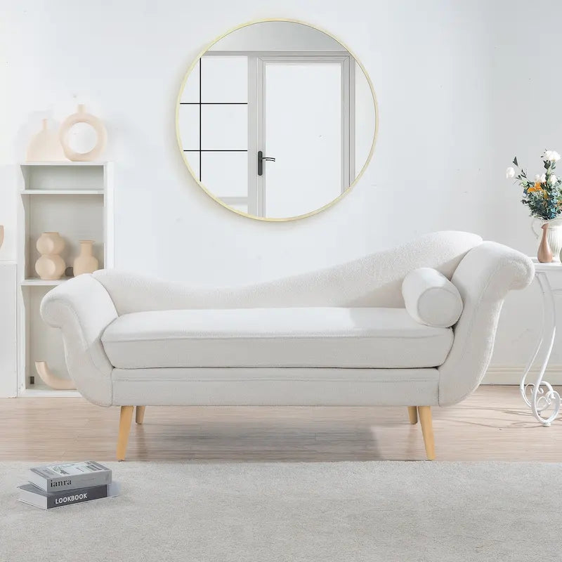 Chaise longue à accoudoir en volute