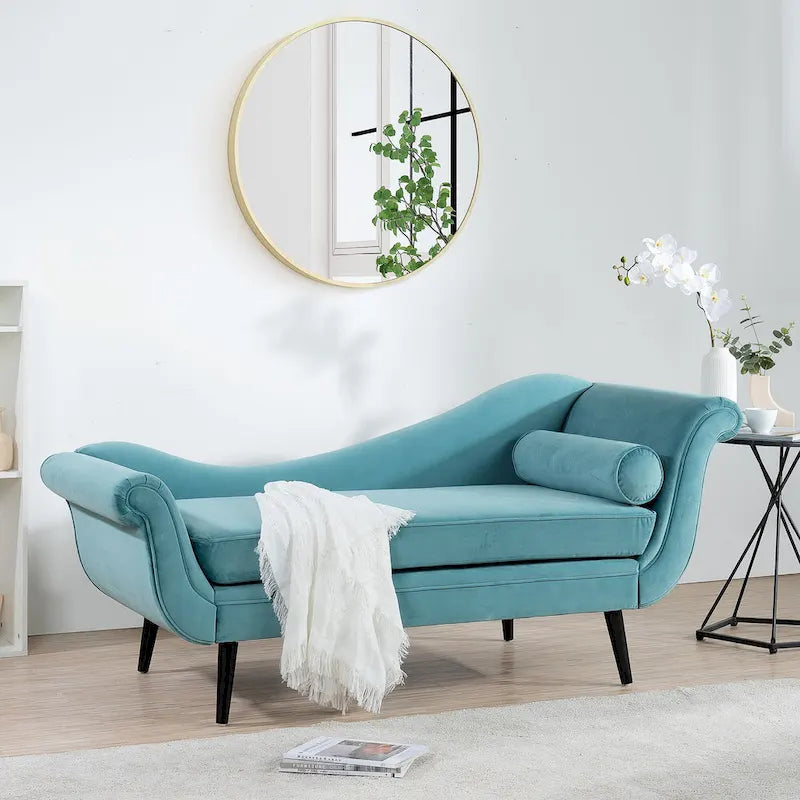 Chaise longue à accoudoir en volute