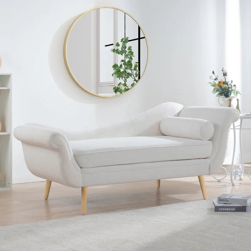 Chaise longue à accoudoir en volute