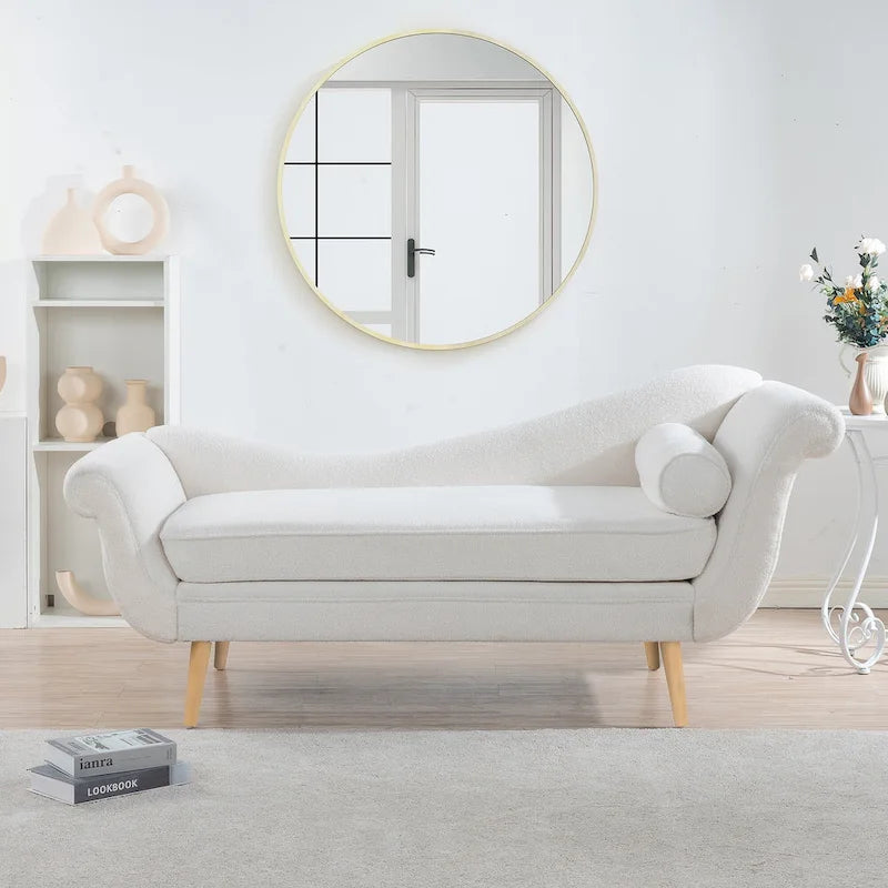 Chaise longue à accoudoir en volute