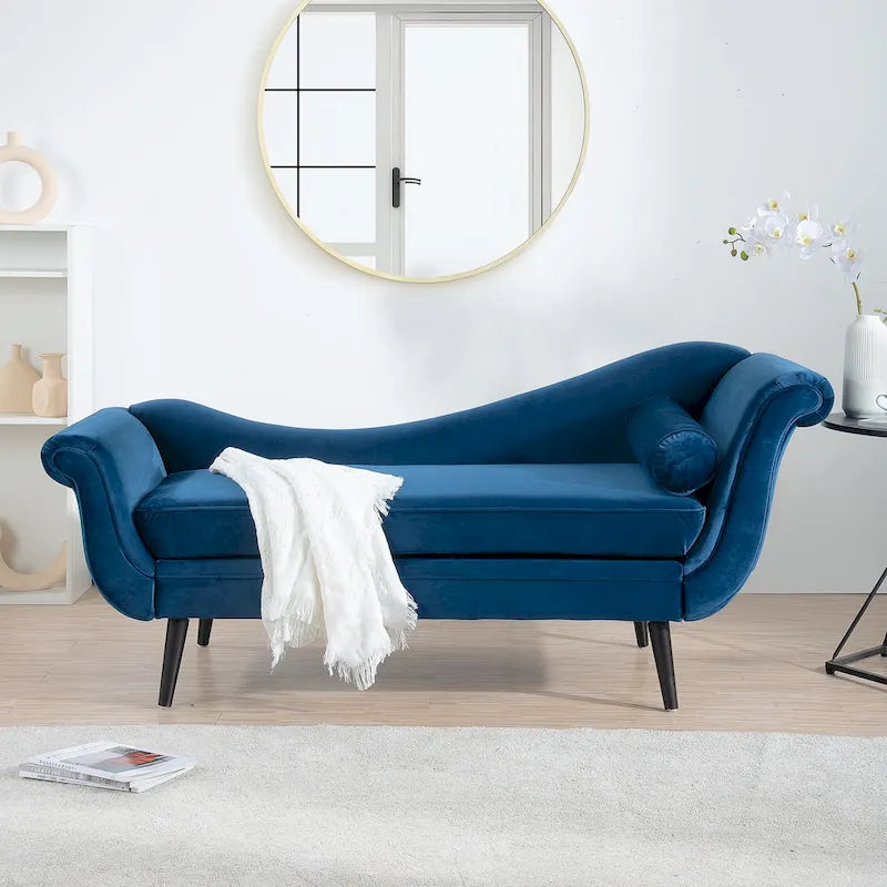 Chaise longue à accoudoir en volute