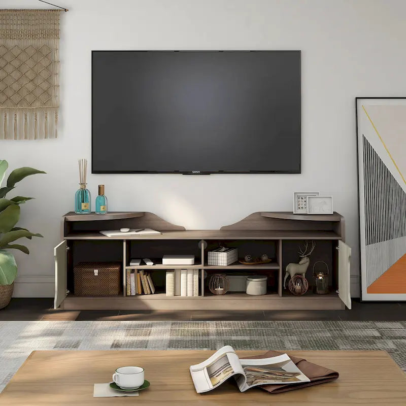 Meuble TV multifonctionnel de style rustique
