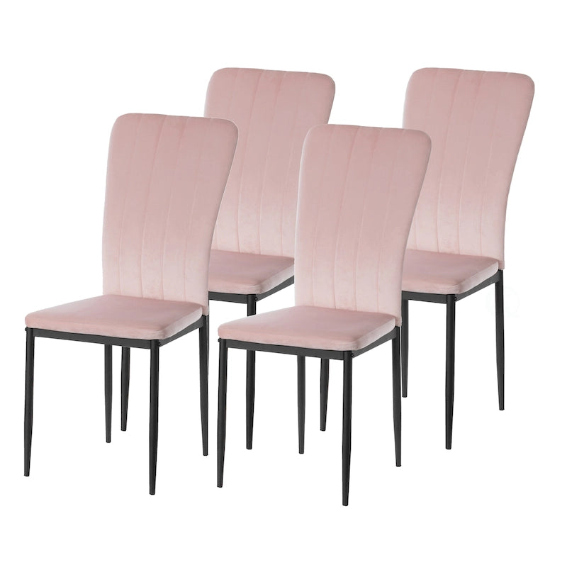 Chaise de salle à manger capitonnée en velours, moderne et contemporaine