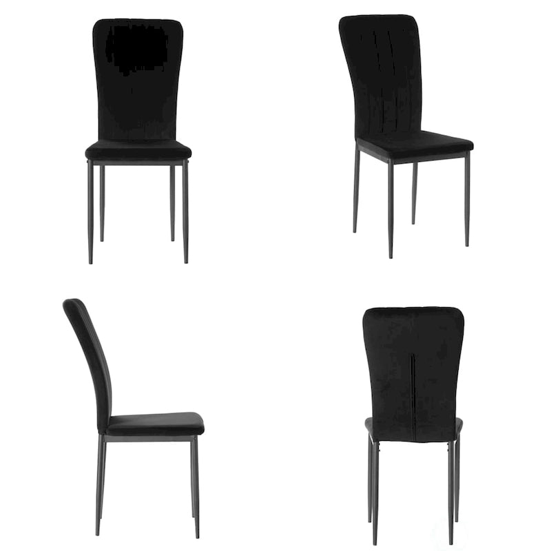 Chaise de salle à manger capitonnée en velours, moderne et contemporaine