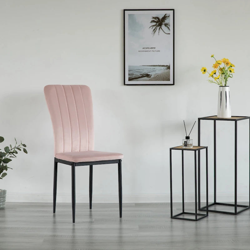 Chaise de salle à manger capitonnée en velours, moderne et contemporaine