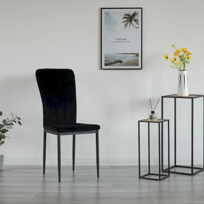 Chaise de salle à manger capitonnée en velours, moderne et contemporaine