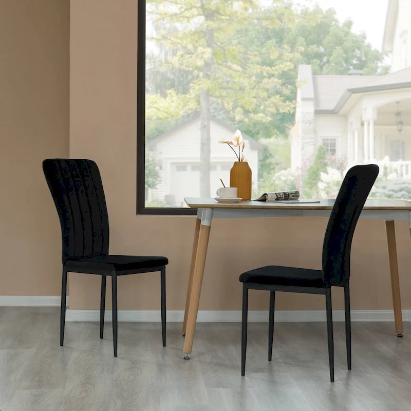 Chaise de salle à manger capitonnée en velours, moderne et contemporaine