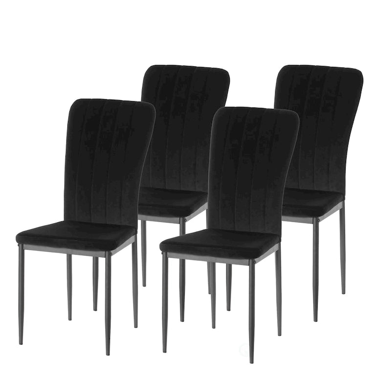 Chaise de salle à manger capitonnée en velours, moderne et contemporaine