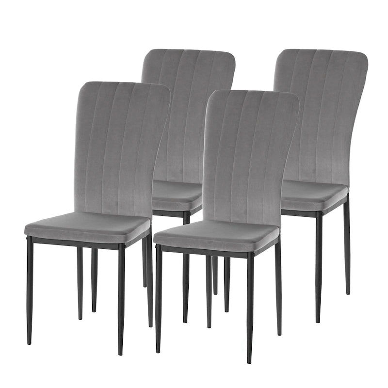 Chaise de salle à manger capitonnée en velours, moderne et contemporaine