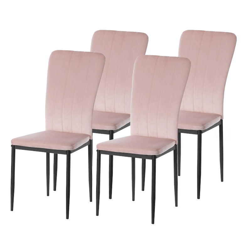 Chaise de salle à manger capitonnée en velours, moderne et contemporaine