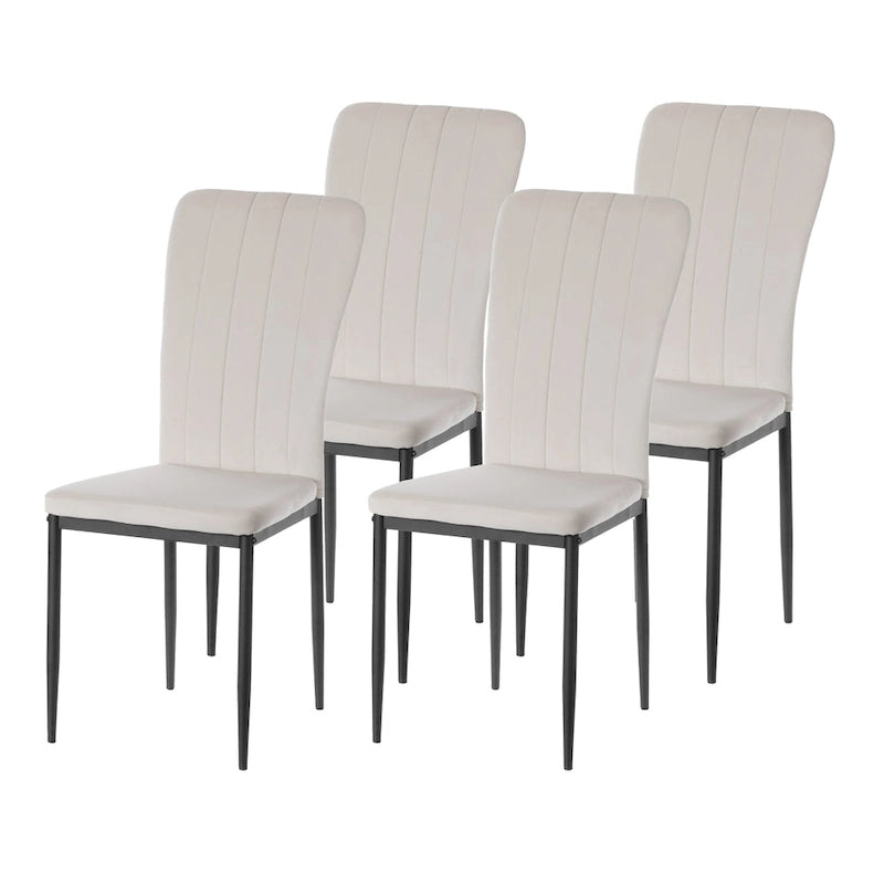 Chaise de salle à manger capitonnée en velours, moderne et contemporaine