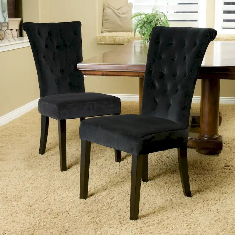 Chaise de salle à manger en velours